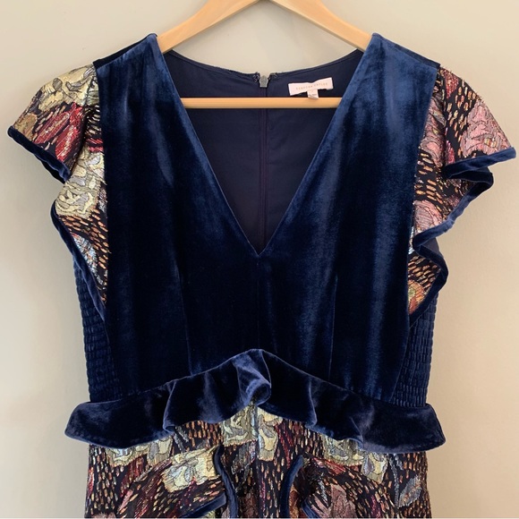 Rebecca Taylor | Glistening Rose Velvet Ruffle Dress | SOLD OUT - Picture 5 of 16